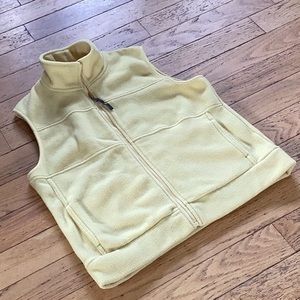 Togo pale yellow fleece vest, size L, EUC
